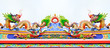 Chinese style dragon and chicken statue on roof