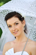 bride with umbrella