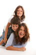 Happy family on a white background