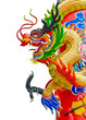 Chinese style dragon statue on white isolated Chinese style dragon statue on white isolated
