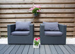 comfortable design furniture in a modern garden with summer flow comfortable design furniture in a modern garden with summer flow