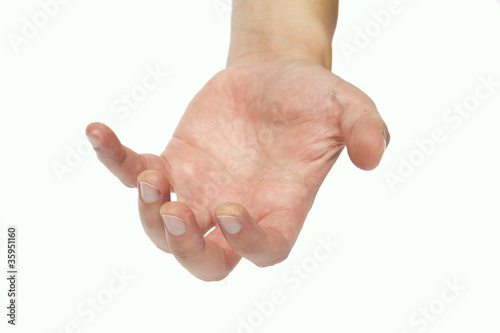 Photo: Mano su fondo bianco Mano su fondo bianco