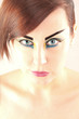 Portrait of beautiful woman with stylish make-up