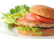 Healthy chicken burger with salad