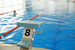 Scaffold with number 8 in swimming pool Scaffold with number 8 in swimming pool