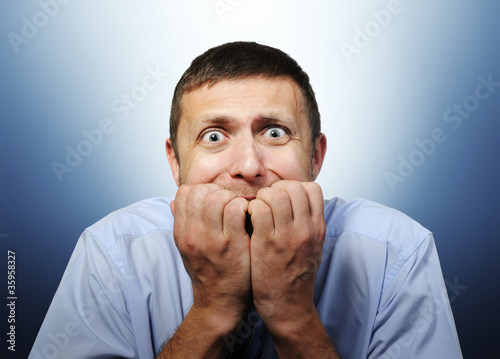 Photo: Deep fear of businessman Deep fear of businessman