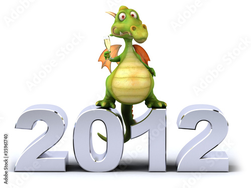 Illustration: Dragon et champagne Dragon et champagne