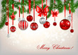 Red balls and Christmas tree Red balls and Christmas tree
