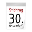 kalenderblatt stichtag 30. november 1