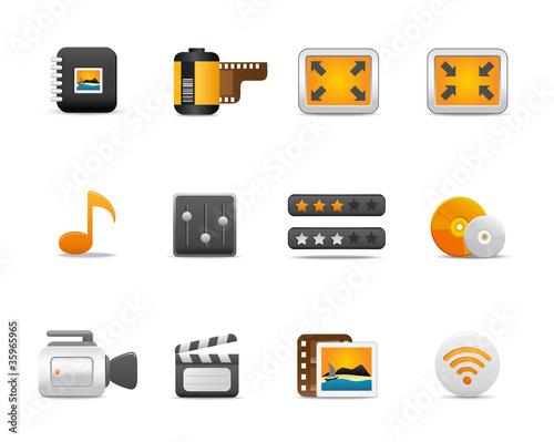 Vector: Icons Set for Web Applications, media icons, multimedia Icons Set for Web Applications, media icons, multimedia