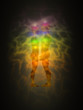 Human energy body, aura, chakras, energy, silhouette