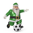green santa cartoon footballer green santa cartoon footballer