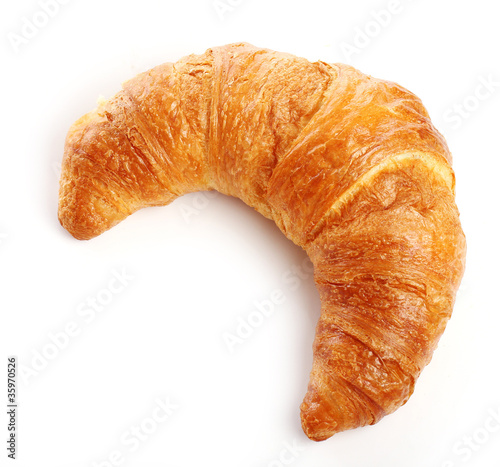 Photo: Croissant over white background Croissant over white background