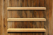 Empty wood shelf