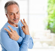 Funny portrait of a mature man