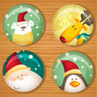 Illustration: Cute Christmas badges Cute Christmas badges