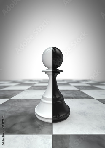 Illustration: Big pawn black and white Big pawn black and white