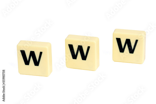 Photo: Web address symbol made by blocks Web address symbol made by blocks