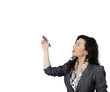 Confident woman presenting information