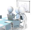3D little human characters X3 in the Conference Room