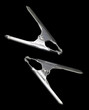 two metallic clamps