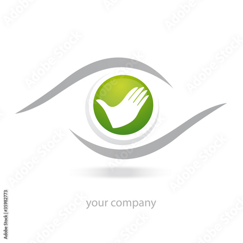 Vektor: logo oeil, main logo oeil, main