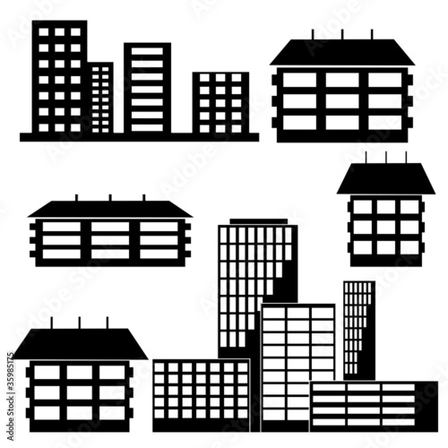 Vector: different kind of houses and buildings - Vector Illustration different kind of houses and buildings - Vector Illustration