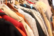 Used woman's clothing in a store.