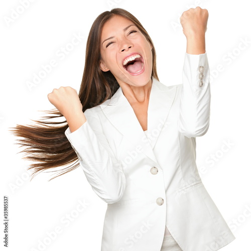 Photo: Happy winner - success business woman Happy winner - success business woman