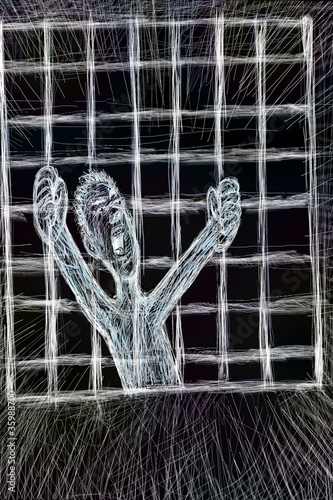 Illustration: jail concept graffiti jail concept graffiti