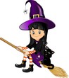 Witch flying girl