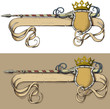 Color Banner spear and crown Color Banner spear and crown