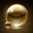 Abstract background with glass speech bubble.