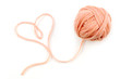Pink wool yarn with heart symbol