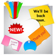 Set of announcement paper symbols. Set of announcement paper symbols.