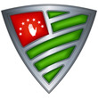 Steel shield with flag Abkhazia
