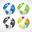 Set of World Globe Map
