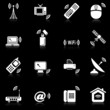 Wireless technology icons - black series Wireless technology icons - black series