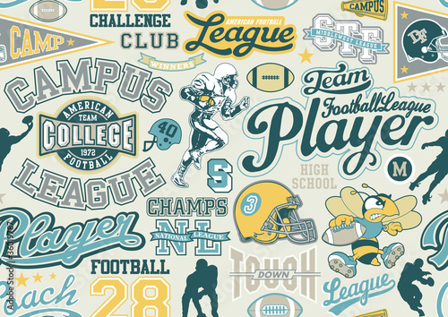 Vektor: American football seamless vector pattern American football seamless vector pattern