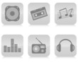 Music icons set vector.