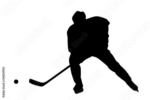 Illustration: Hockey Player Silhouette (with clipping path) Hockey Player Silhouette (with clipping path)