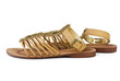 Pair of brown leather female sandals