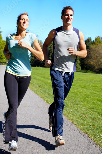 Photo: Jogging couple. Jogging couple.