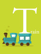 Colorful abc, letter T, vector illustration