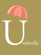 Colorful abc, letter U, vector illustration