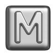Metal alphabet in the form of a stamp. Capital letter M