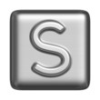 Metal alphabet in the form of a stamp. Capital letter S