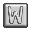 Metal alphabet in the form of a stamp. Capital letter W