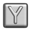 Metal alphabet in the form of a stamp. Capital letter Y
