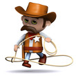 3d Sheriff shows off his lasso skills....